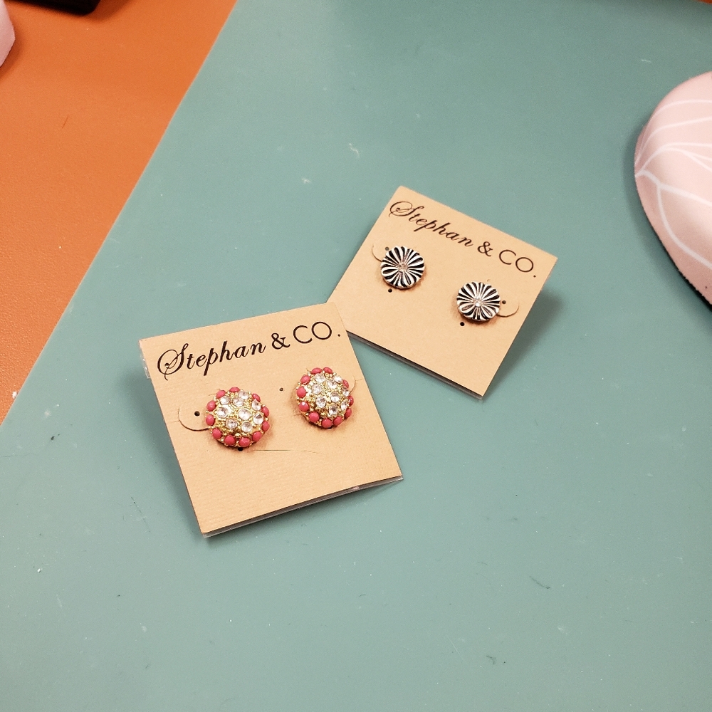 Stephan & Co, NWT, earring bundle, 2 prs pierced post fashion earrings - Picture 3 of 11